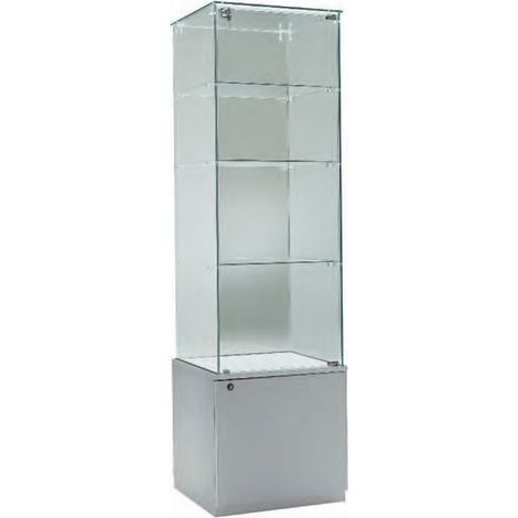 Vetrina Alta L53xP46xH180 cm Cristalli Temperati con Mobile a Anta Battente Made in Italy (1/2)