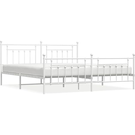 Maison Exclusive - Cadre de lit métal sans matelas et pied de lit blanc 193x203 cm