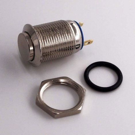 Interrupteur À Bouton-Poussoir - Étanche - Acier Inoxydable - 12 mm - 2 A - Pour Applications Industrielles Et Extérieures - Lot De 10 (1/5)