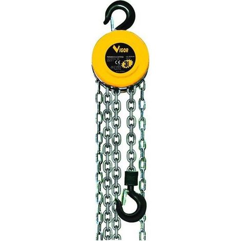 Vigor 8011779082212 Paranco manuale a catena 3000 Kg 3 m Acciaio colore Nero
