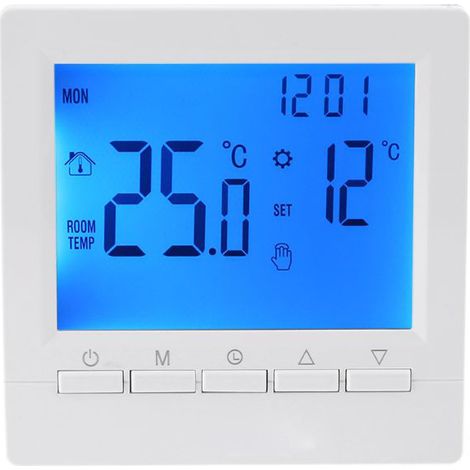 Thermostat mural intelligent avec écran LCD pour chauffage au sol-Rétroéclairage bleu