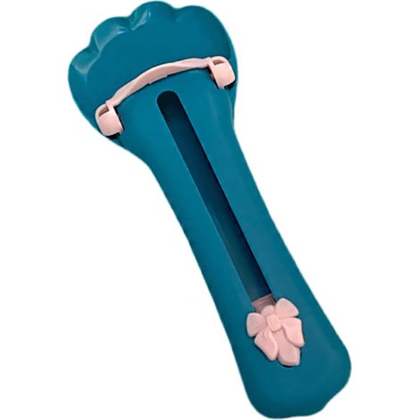 Presse-bande pour chat, distributeur d'alimentation coulissant, cuillère à collation liquide pour animaux de compagnie, bleu (1/5)