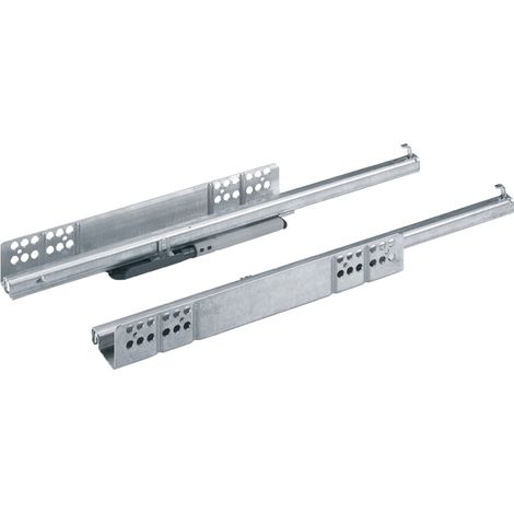 Hettich – Coulisse pour tiroir 550 mm – Push to open – Charge 25 kg – Fixation clipsable – Acier zingué – Montage sous tiroir (1/2)