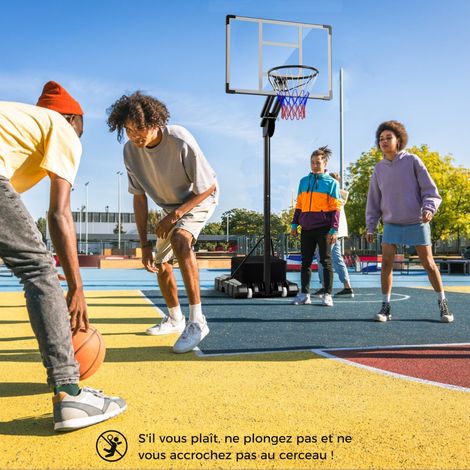 Panier de Basket-Ball sur Pied Hauteur Réglable 10 Niveaux 149-305 CM Base Remplissable (1/2)