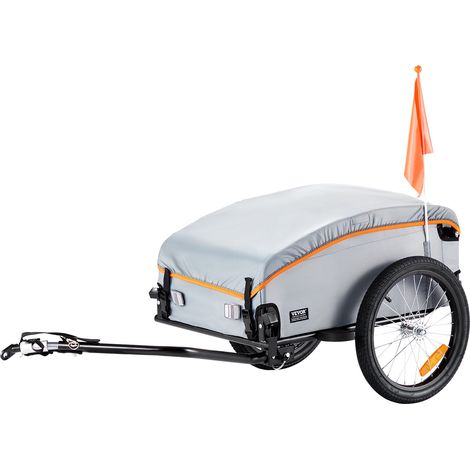 Remorque de vélo, capacité de charge de 45 kg, chariot de transport, rangement compact pliable avec attelage, housse imperméable, roues de 406 mm, pour les roues de vélo de 558,8 mm à 711,2 mm (1/5)