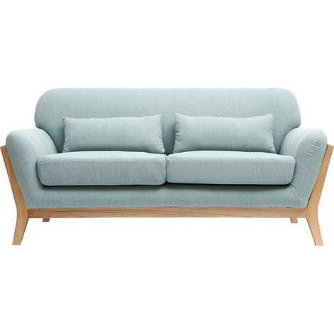 Divano scandinavo a 2 posti Blu laguna piedi in legno YOKO