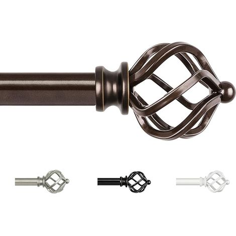 Curtain Pole 80-148 cm Metal Extendable Curtain Rod Bronze (1/5)