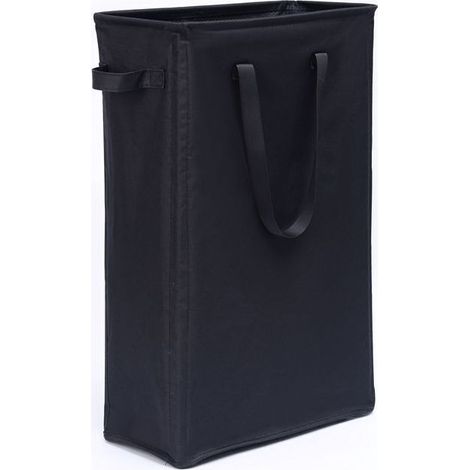 45L Paniers à Linge avec Poignées(Noir), Pliable Panier à Linge Mince Sac à Linge en Tissue Oxford Rectangulaire Corbeilles à Linge Sac de Rangement pour Salle de Bain 39x19x60CM (1/4)