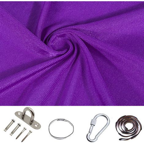 Balançoire de thérapie sensorielle pour enfants, intérieur-extérieur 360 ° Hamac pour enfants balançoire élastique thérapie étreinte chaise suspendue 280150CM (Pourpre foncé)Accessoires inclus