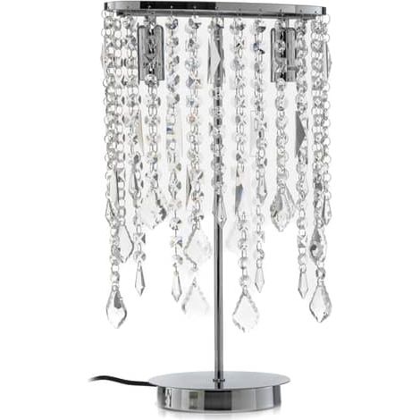 [GEBRAUCHT] B-Ware Euluna Tischleuchte Laila Schreibtischlampe E14 Mit Kristall Behang Zweiflammig