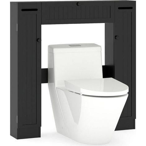 Petits espaces, accès pratique avec meuble WC sur pied, porte à 90° et étagères réglables (1/5)