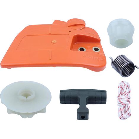 Ensemble de couvercle d'embrayage côté frein de tronçonneuse, démarreur à rappel avec poulie, ressort et poignée pour Husqvarna 240 235 235E 236 236E Pièces de rechange (1/5)
