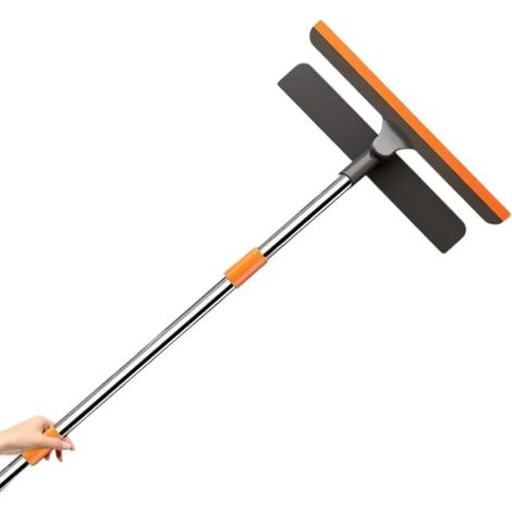 Ce kit de nettoyage de vitres comprend une éponge et une raclette d'une longueur maximale de 121 cm, convenant à tous types de fenêtres. (1/5)