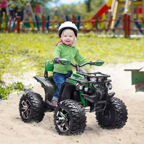 Quad électrique pour enfants. avec lumières et musique. vitesse de 3 à 8 km/h. pour les 3-5 ans. vert