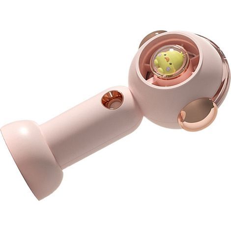 Ventilateur brumisateur portable rose, rechargeable par USB, motif dessin animé mignon. Idéal pour l'intérieur et l'extérieur. (1/5)