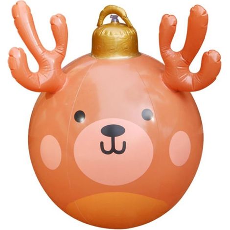 Aufblasbare Weihnachtskugel zum Aufhängen, Rentierkugel aus PVC, Dekoration für Weihnachten und Silvester