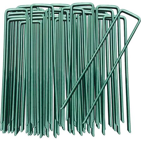 50 Pièces Sardine De Fixation - Diamètre 3 Mm - Longueur 150 Mm - Largeur 30 Mm - Pour Toile Paillage Gazon Artificiel Et Couvre-Sol (1/5)
