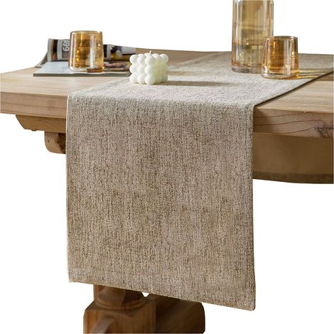 Runner da tavolo in tela BEIGE per tavolo 40x275 cm (1/5)