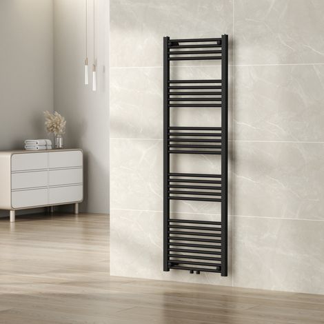 Radiador toallero mural Voss 655 W 28 tubos acero 160x50cm - Negro [neu.haus]