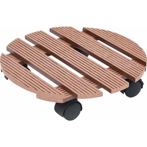 Maison Exclusive - Pflanzenroller 4 Stk. Braun Ø30x7,5 cm WPC (1/5)