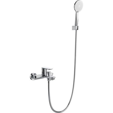 Griferia Baño Y Ducha Baikal Cromo, cartucho cerámico, material inoxidable AISI 304, grifería de baño moderna, ahorro de agua, instalación fácil
