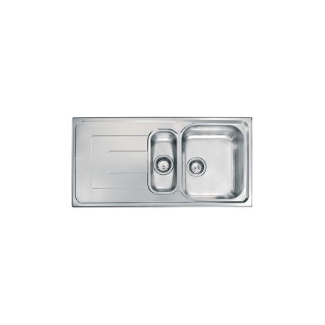 Lavello COMO 100X50 2 vasche destre+ gocciolatoio ACCIAIO INOX (1/5)