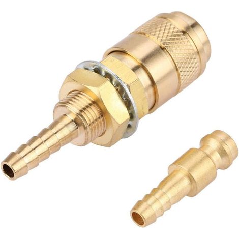 Connecteur rapide, M10 refroidi à l'eau et adaptateur de gaz raccord de connecteur rapide pour torche de soudage TIG (rouge + or + bleu)(Bleu) (1/5)
