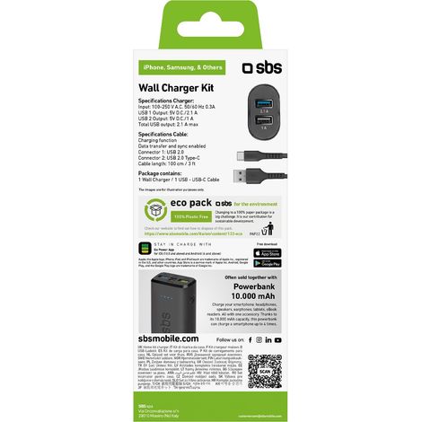 SBS Kit Ricarica Energia Fino A 2 Dispositivi Insieme (1/5)