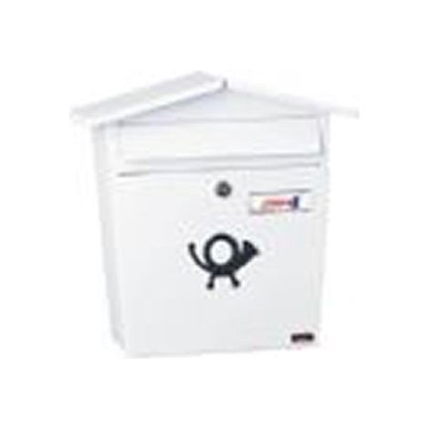 JOMA Garden-51E Briefkasten aus Metall für den Außenbereich in Weiß