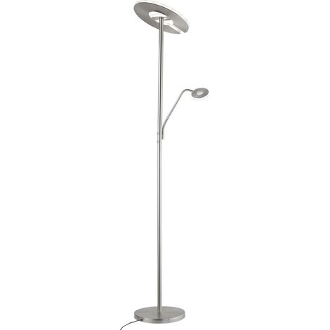 [GEBRAUCHT] B-Ware Fischer Honsel Stehleuchte Stehlampe Led Dent Nickel Weiß Matt Dimmbar 180 Cm439 (1/2)