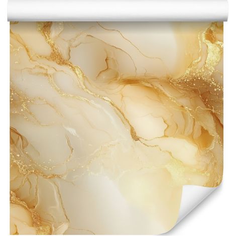 Carta da parati color crema inchiostro, oro e beige per soggiorno e camera da letto, 50x1000 cm (1/5)