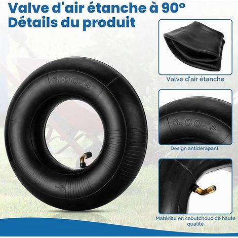 2 x Inner Tube 3.00-4 Curved Valve TR87 for Sack Truck, 260 x 85 mm