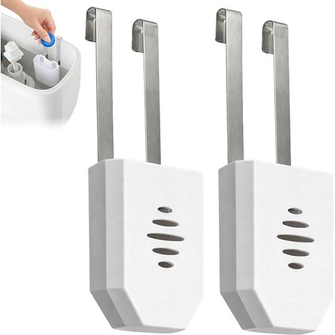 Support pour nettoyant WC, lot de 2, facile à installer sans outils, idéal pour un entretien régulier de la salle de bain. (1/5)