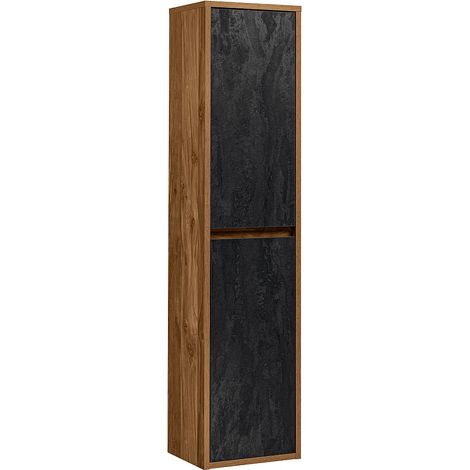 Colonna per bagno sospesa Naturale e Antracite H170 cm - TIKITKI (1/5)