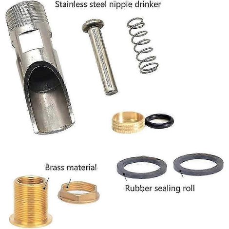 Raccord en laiton pour abreuvoir à tétine pour cochon, compatible avec kit de baril (1/4)