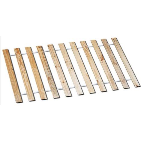 Grand sommier à Lattes en pin massif pour Lit 2 Personnes, 198 x 140 x 2 cm -PEGANE- (1/4)