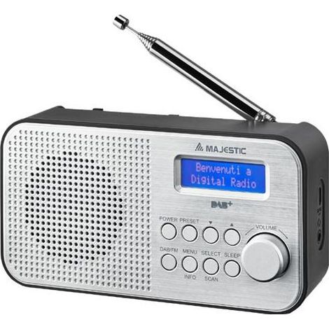 New Majestic RT-194 DAB Tragbar Digital Schwarz, Silber