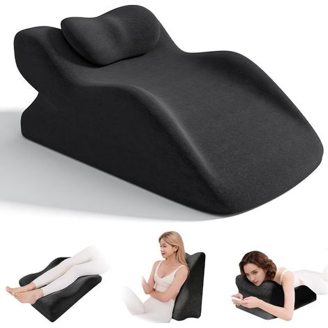 Coussin Surélévation Jambes - 1 Pièce - Mousse Mémoire Forme - Ergonomique Circulation Sanguine - Salon Chambre Bureau - Gris (1/5)