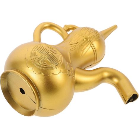 Accessoire de fontaine en forme de gourde dorée, idéal pour la décoration de terrasse, comprenant 5 objets flottants. (1/5)