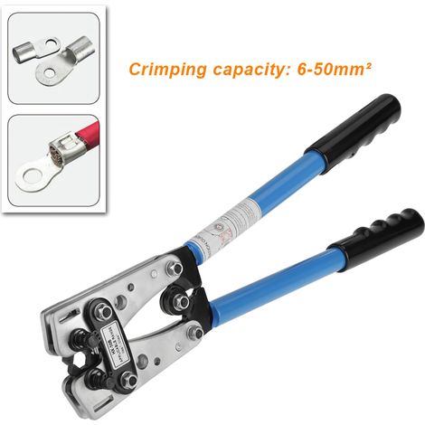 6 - 50 mm HX-50B Crimpzange für Steckverbinder, Kabelschuhe, Sechskant-Crimpzange (Blau) (1/5)