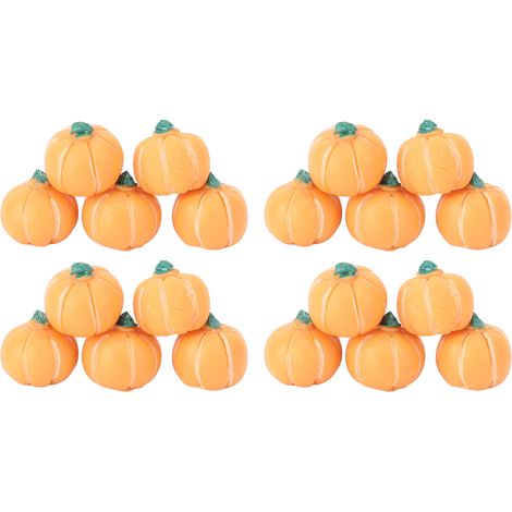 Lot de 20 citrouilles miniatures en plastique pour maison de poupée, jouet alimentaire pour enfants, décoration de fête. (1/5)