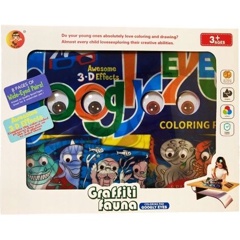 Libro da colorare 3D + pennarelli (8 pezzi) (1/2)