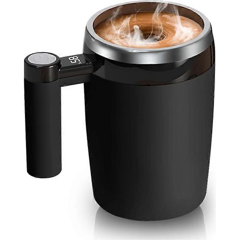 Mug à café magnétique automatique avec agitation, mug auto-mélangeur avec affichage LCD de la température et de la batterie, mug à café rechargeable A (1/5)
