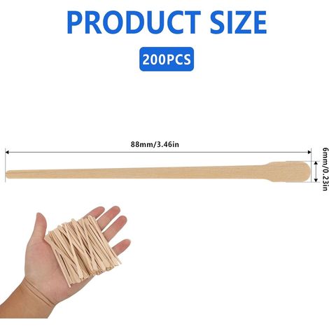 200 Pièces Bâtonnets de Cire pour Épilation des Sourcils, Waxing Sticks Applicator, Spatules en Bois Naturel pour Épilation du Visage, des Jambes, Applicateurs avec Poignée pour Précision - 2