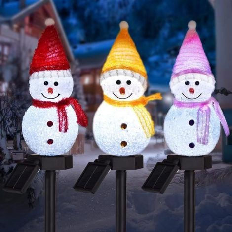 Lampes Solaires - - Bonhomme De Neige - 3 Pièces - Étanches - Énergie Solaire (1/5)