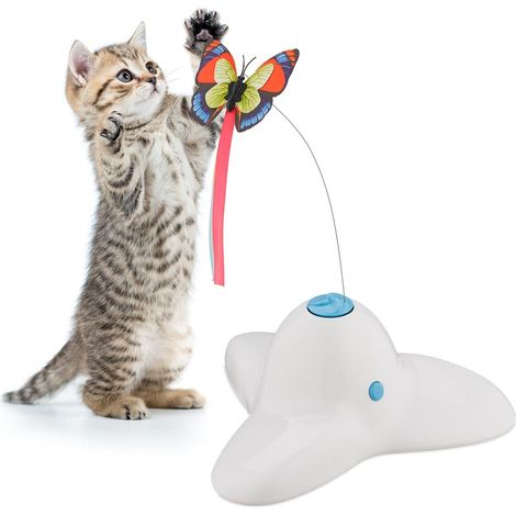 Juguete para gatos con mariposa giratoria: diversión interactiva