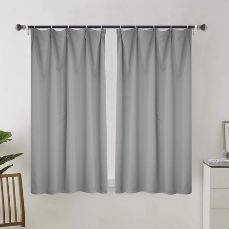Rideau occultant pour salon, rideau isolant thermique, rideau à œillets, adapté aux portes-fenêtres (2 pièces, 100 x 110 cm).