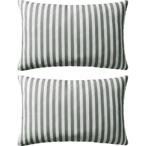 Cojines para exterior a rayas 60x40 cm gris 2 unidades vidaXL