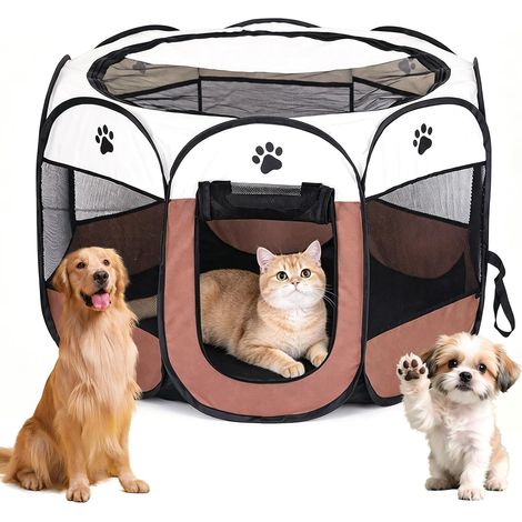 Enclos pliable pour chiots - Pour la maison - Parc pour chiots - Enclos pour chats en intérieur et extérieur - Cage pour chien - Tente pour chien - Enclos en liberté - Parc pour lapins - Tente pour (1/5)