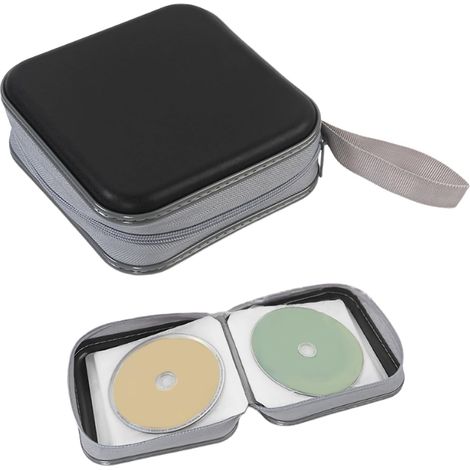 Support CD/DVD de 40 capacités, étuis CD, dossier de stockage de disques DVD en plastique pour voiture, maison, bureau, voyage, noir, design moderne (1/5)